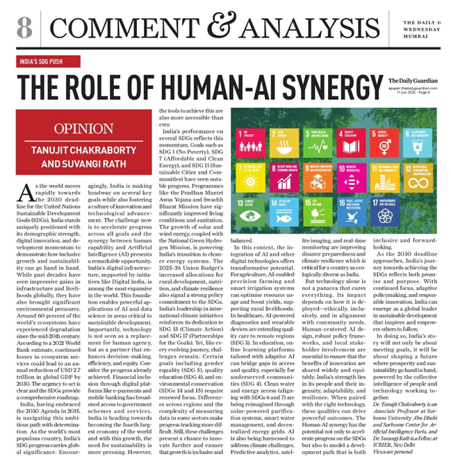 Business Guardian newspaper article on human-AI synergy