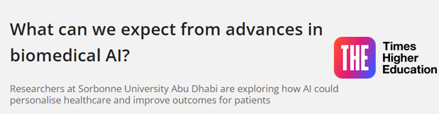 Times Higher Education feature on biomedical AI