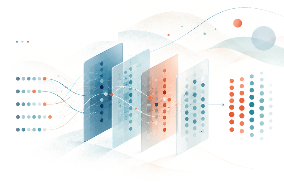 Layered transformer planes turning sequences of points into a generated grid