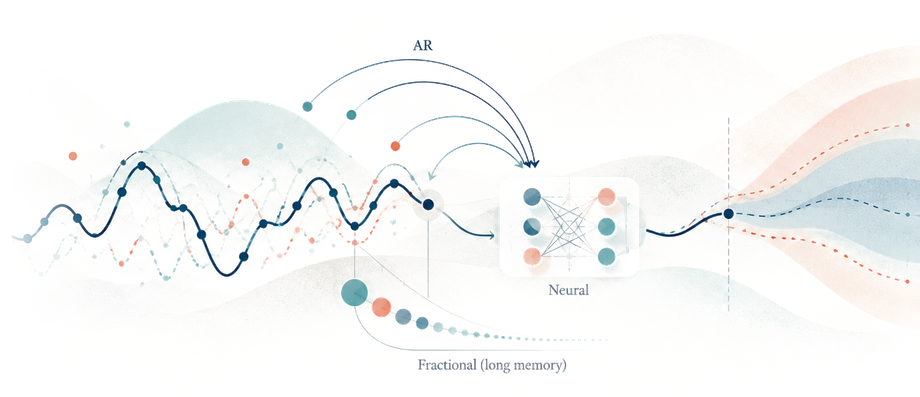 Autoregressive series passing through a neural block with a long-memory trail