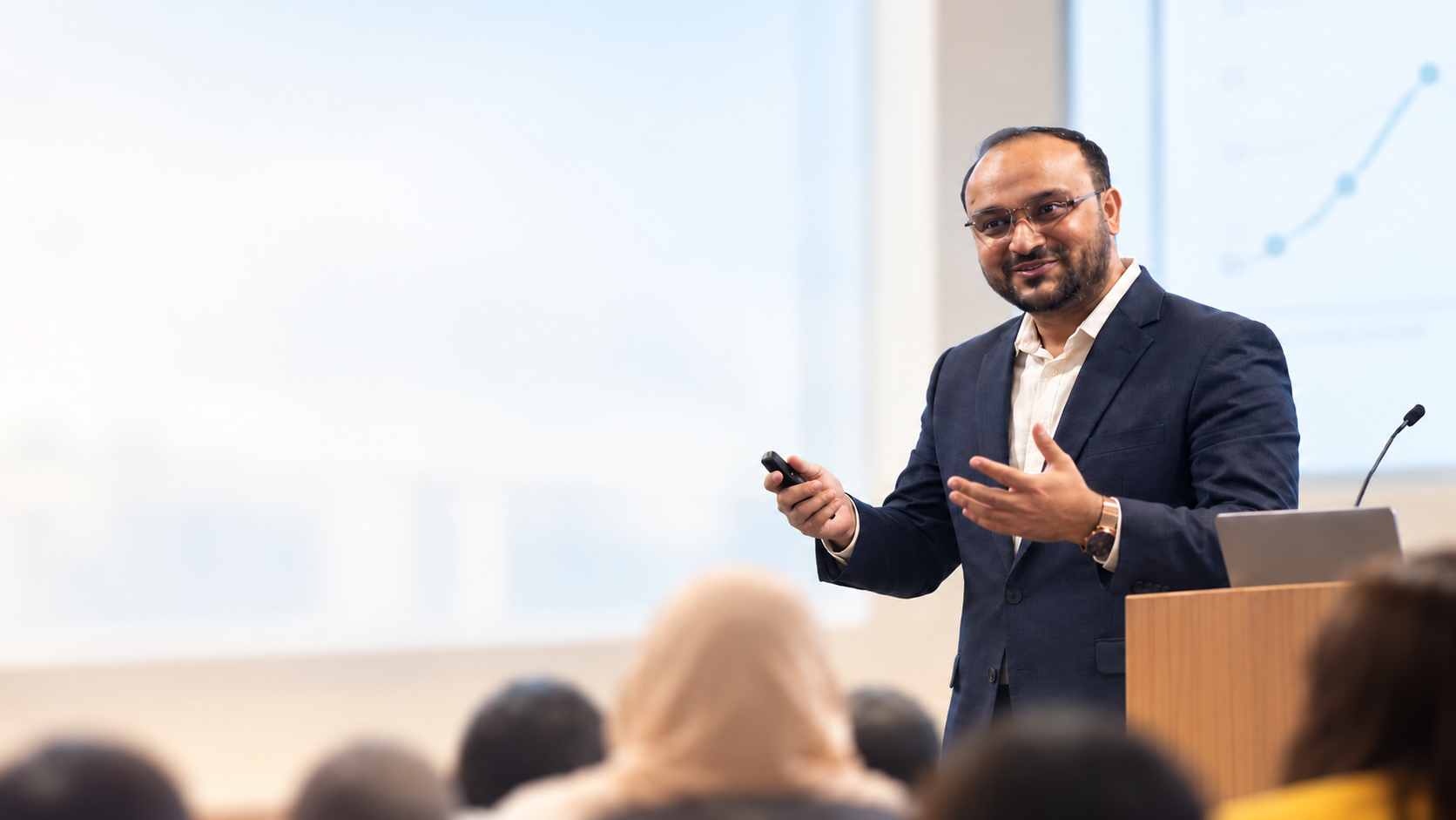 Tanujit Chakraborty delivering an academic presentation